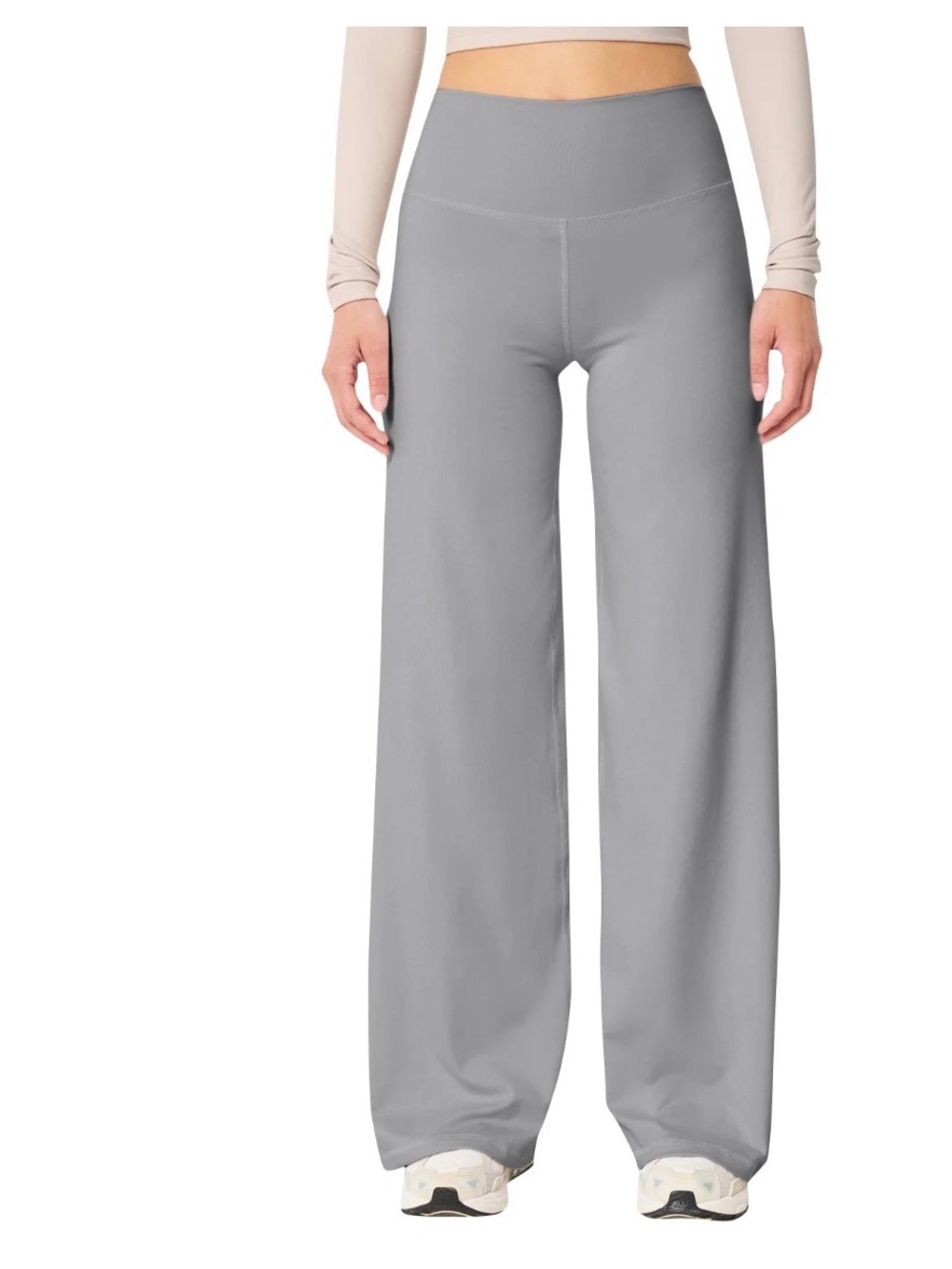 Light Gray Wide Leg High Waist Pants